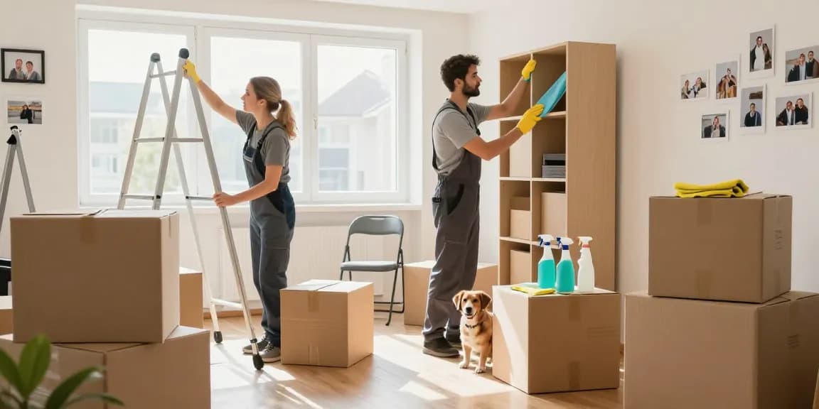 Umzugsreinigung Bern by professional cleaners meticulously cleaning an apartment for a smooth transition.