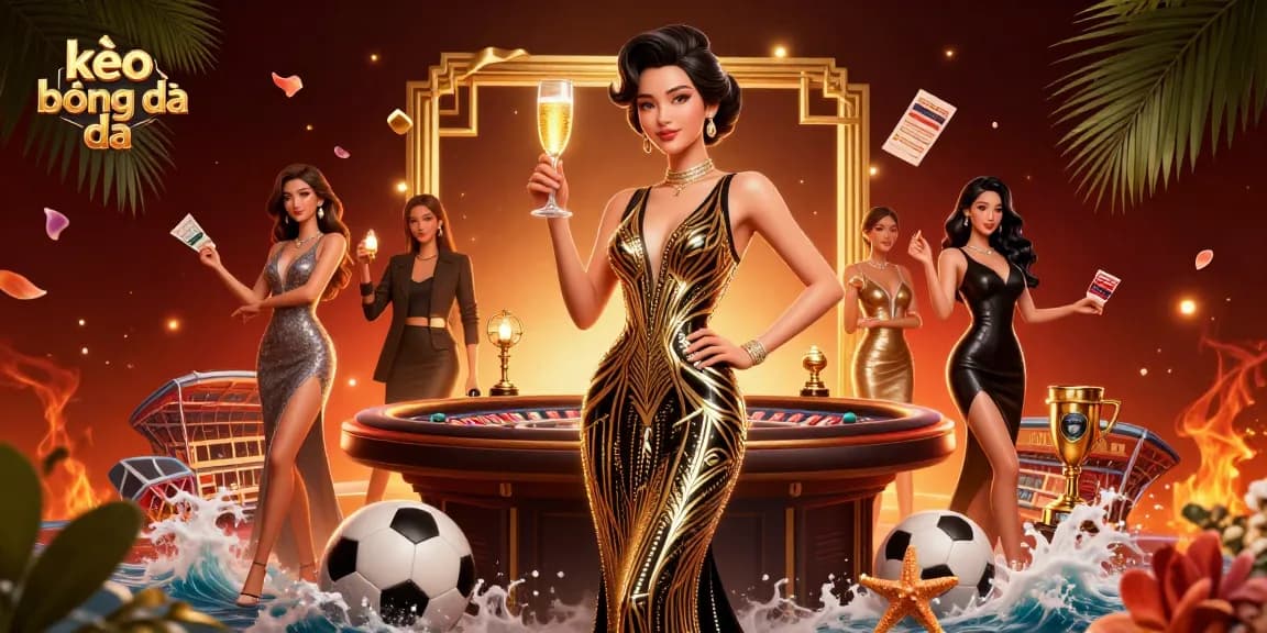 Experience thrilling kèo bóng đá action with our elegant Asian model amidst a vibrant casino scene.