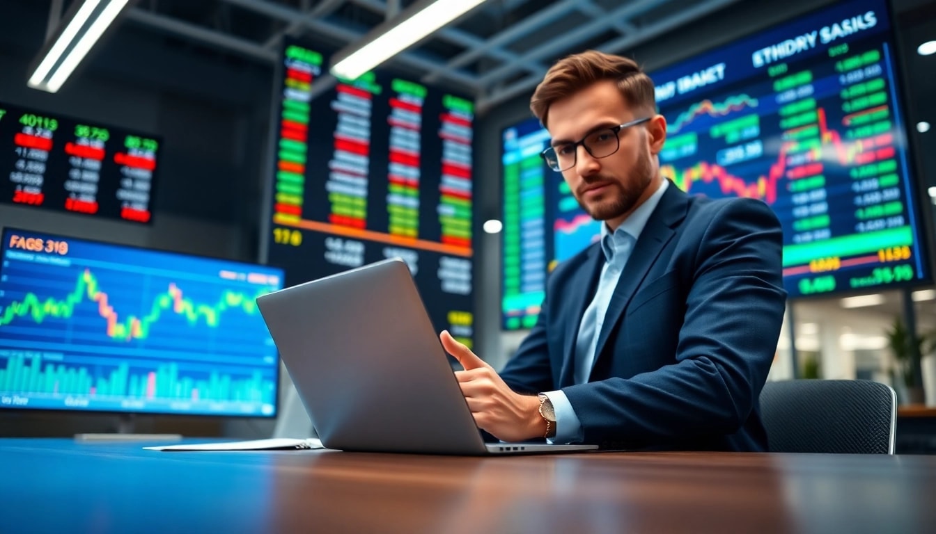 Die Muster Aktien Analyse zeigt präzise Finanzdaten und Marktprognosen in einem modernen Büro.