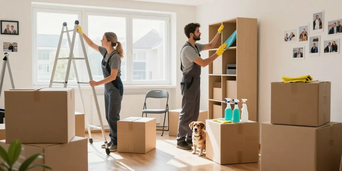 Umzugsreinigung Bern by professional cleaners meticulously cleaning an apartment for a smooth transition.