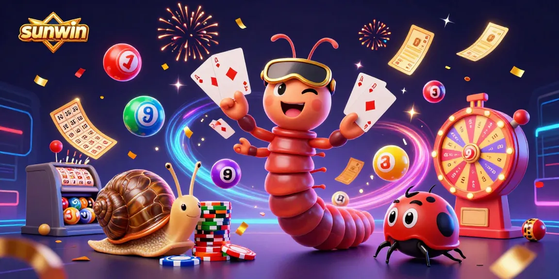 sunwin engages players with a vibrant 3D casino scene featuring cartoon characters and lively gaming elements