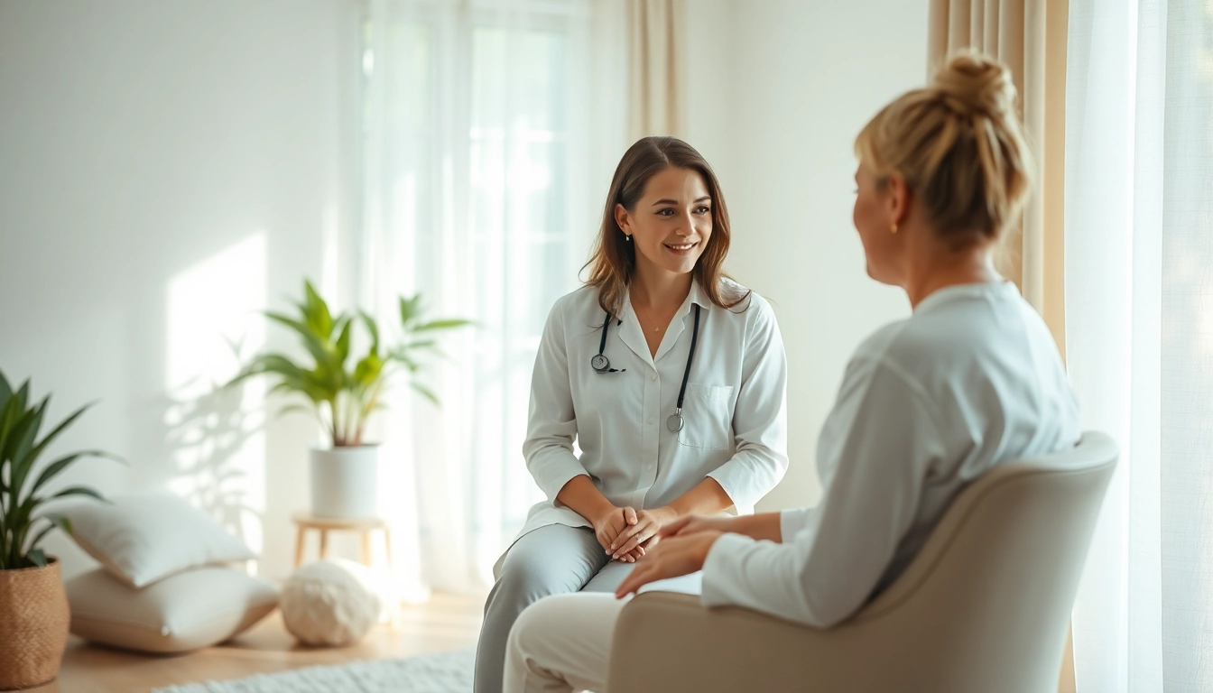 Reinkarnationstherapie: Therapeut führt eine Sitzung mit ruhigem Klienten durch.