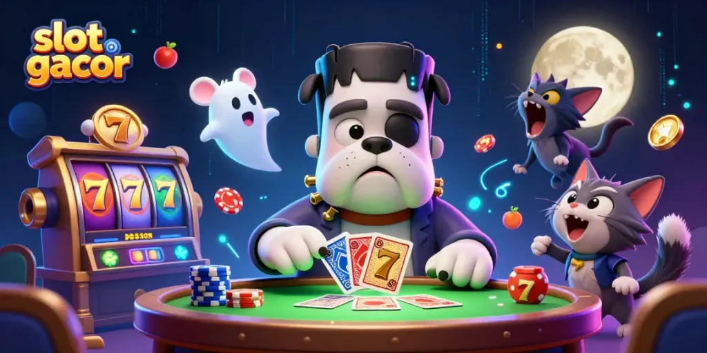 Spin the reels and hit big wins with slot gacor, featuring lively casino characters and vibrant game elements.