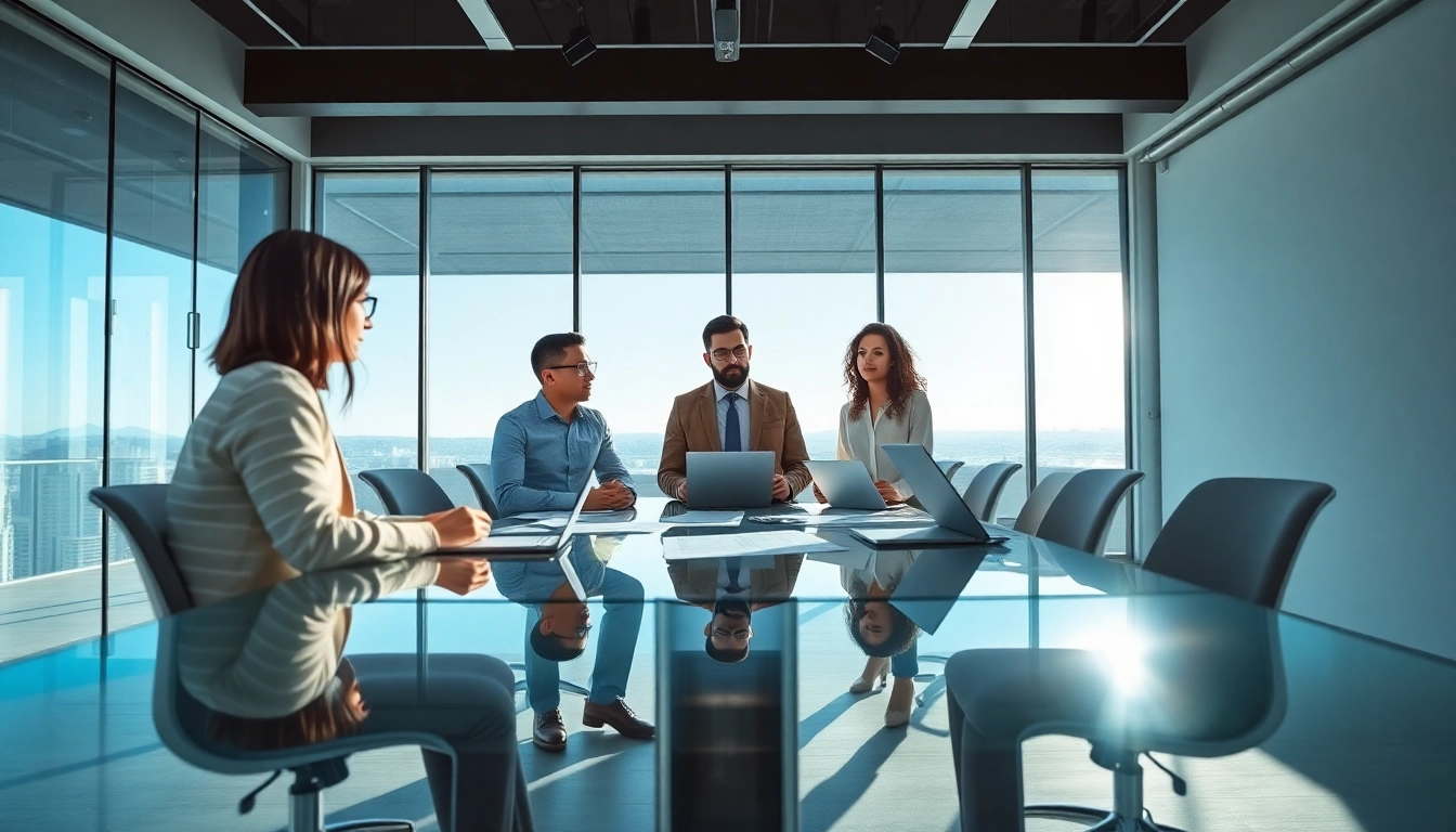 Headhunter Ingenieure bei der Beratung in einem modernen Büro mit Ingenieuren.