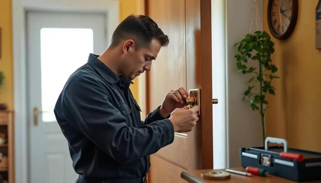 Professioneller SchlĂĽsseldienst in Wiesbaden hilft bei einem TĂĽrschloss