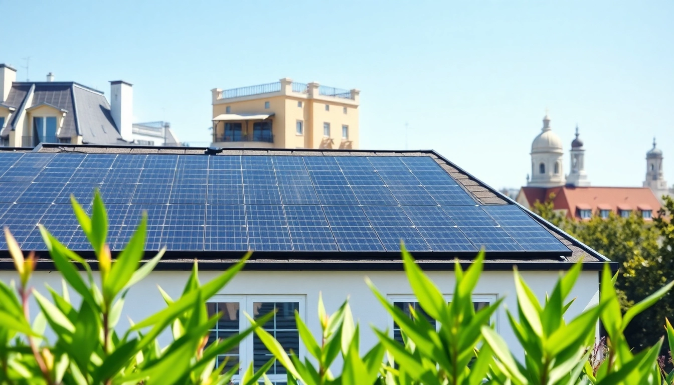 PV anlage kosten wien - Grafische Darstellung einer modernen Photovoltaikanlage in Wien.